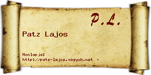 Patz Lajos névjegykártya